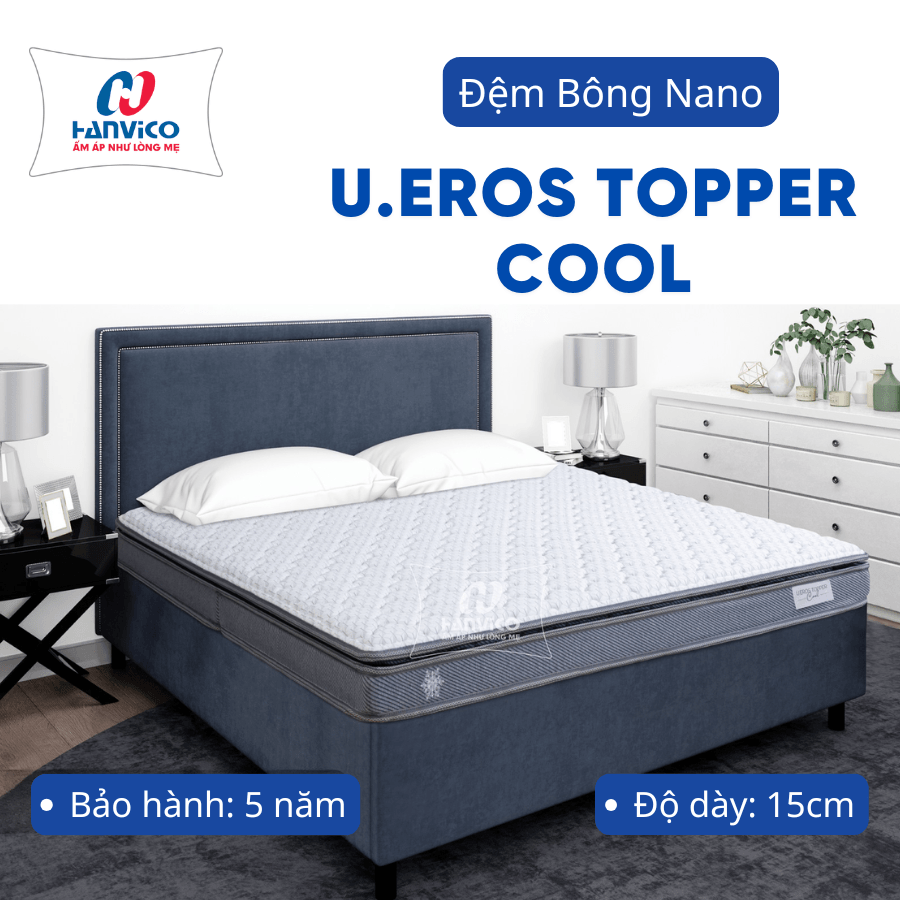 Đệm bông Nano U.eros Topper Cool-0