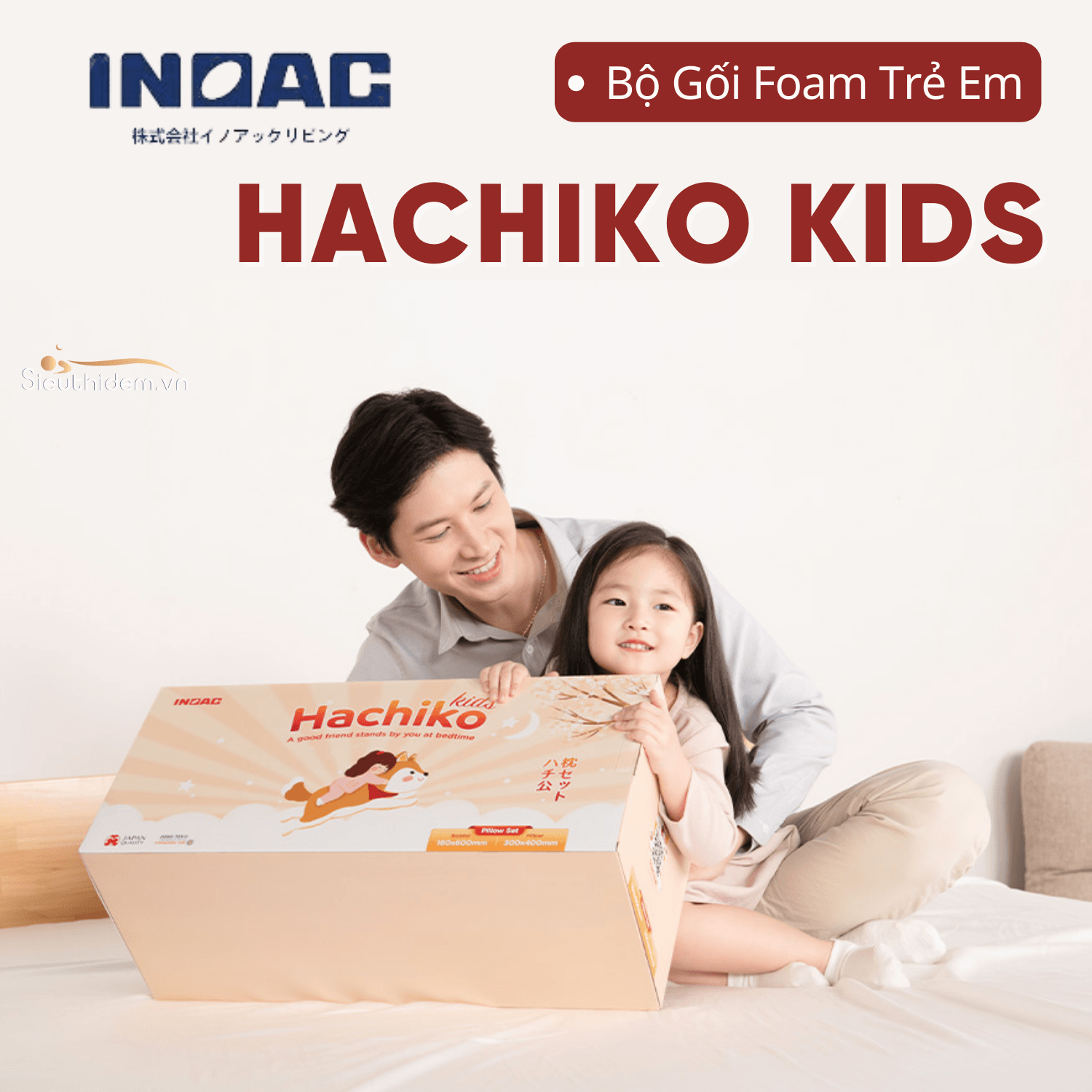 Bộ Gối Foam Trẻ Em Hachiko Kids-0