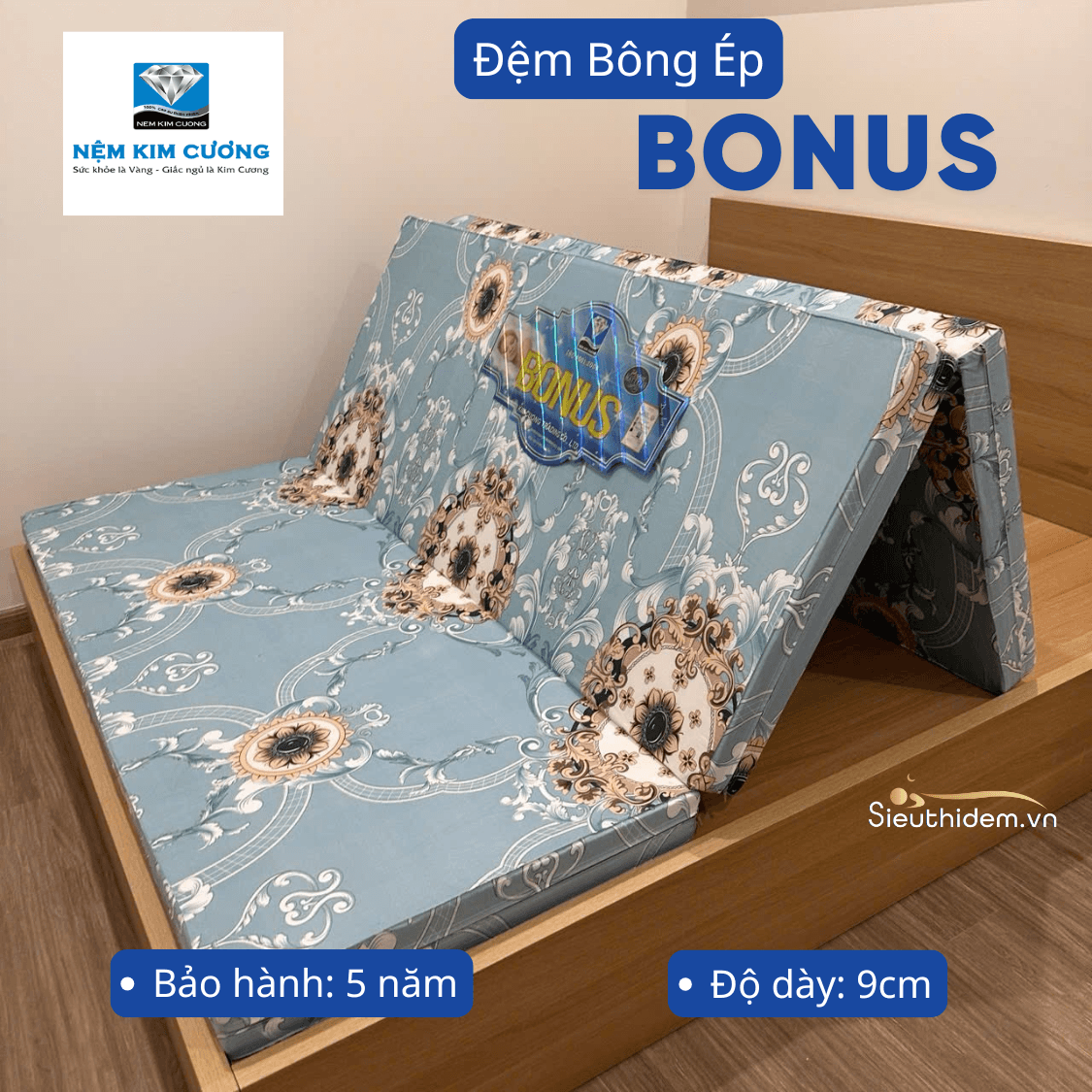 Đệm bông ép Kim Cương Bonus-0