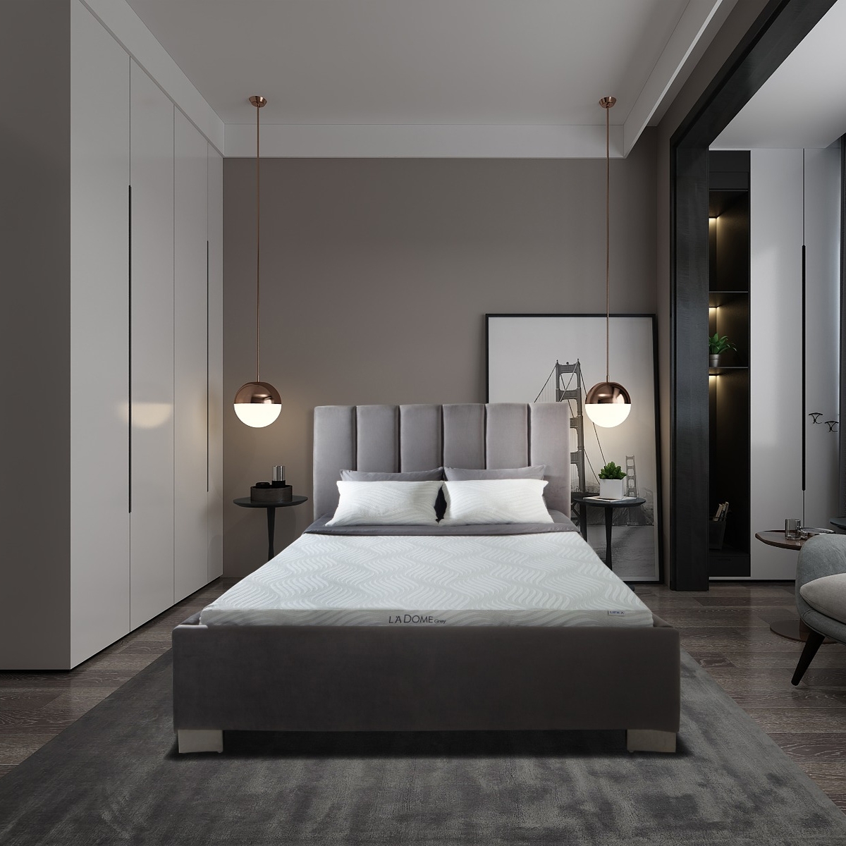 Đệm cao su Liên Á than hoạt tính Ladome Grey-12