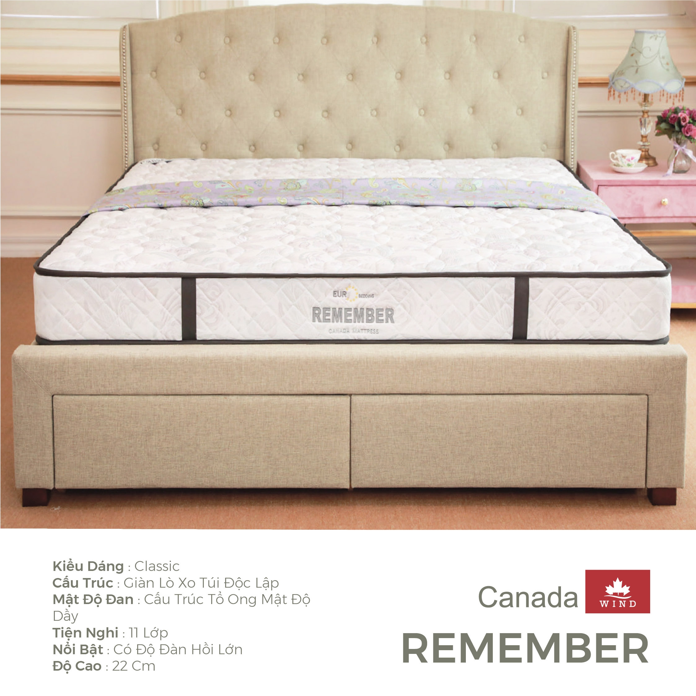 Đệm lò xo Canada Remember-0
