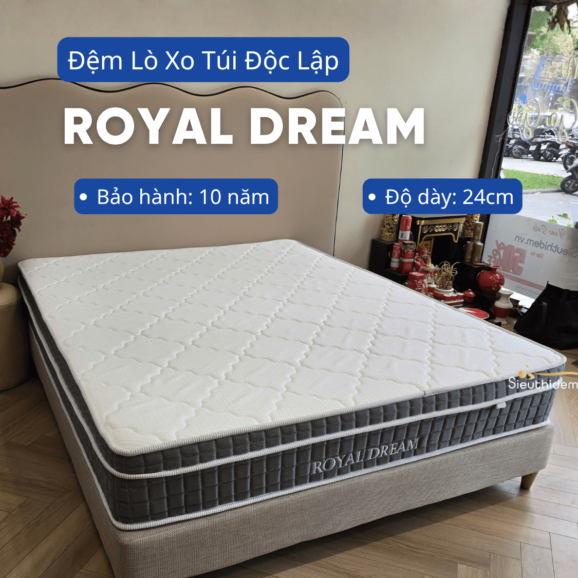 Đệm lò xo túi độc lập Royal Dream (160 x 200)