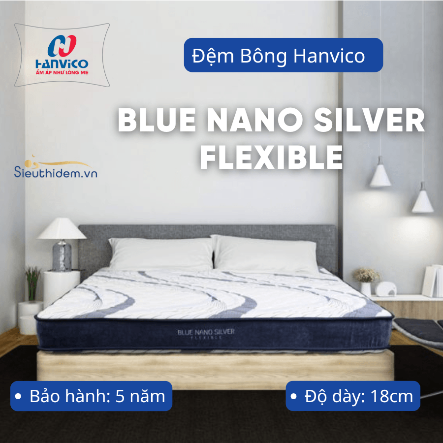 Đệm bông Blue Nano Silver flexible-0