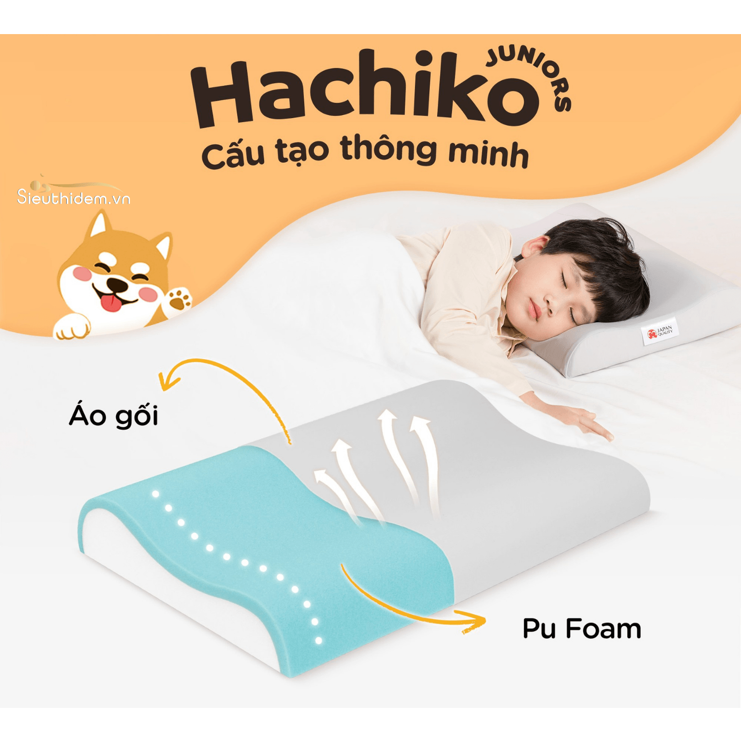 Bộ gối Foam Trẻ Em Hachiko Juniors-6