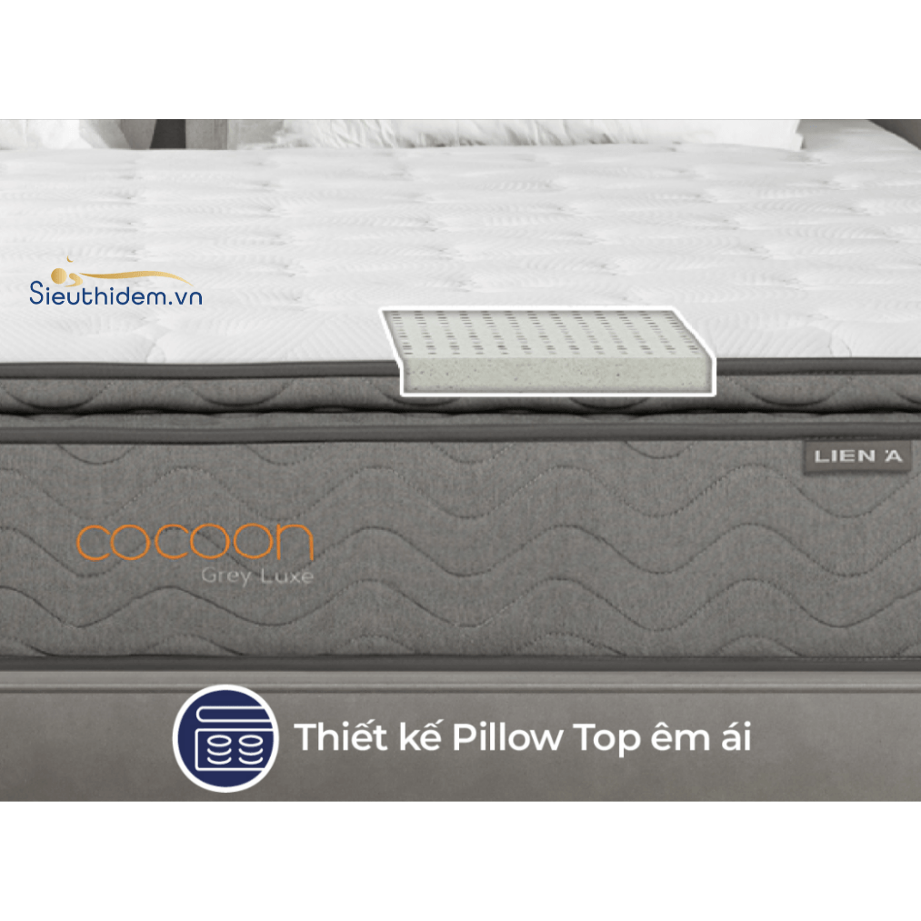 Đệm Lò Xo Túi Độc Lập Cocoon Grey Luxe-5