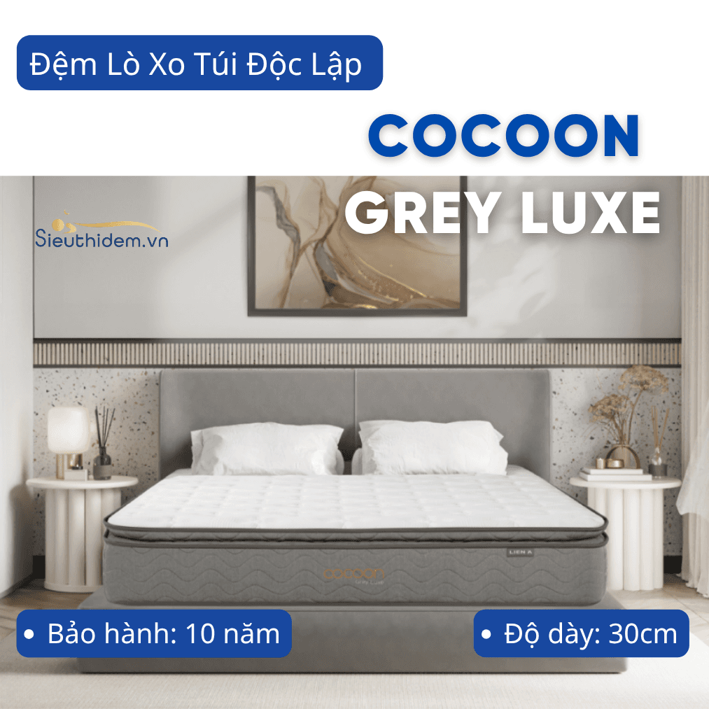 Đệm Lò Xo Túi Độc Lập Cocoon Grey Luxe