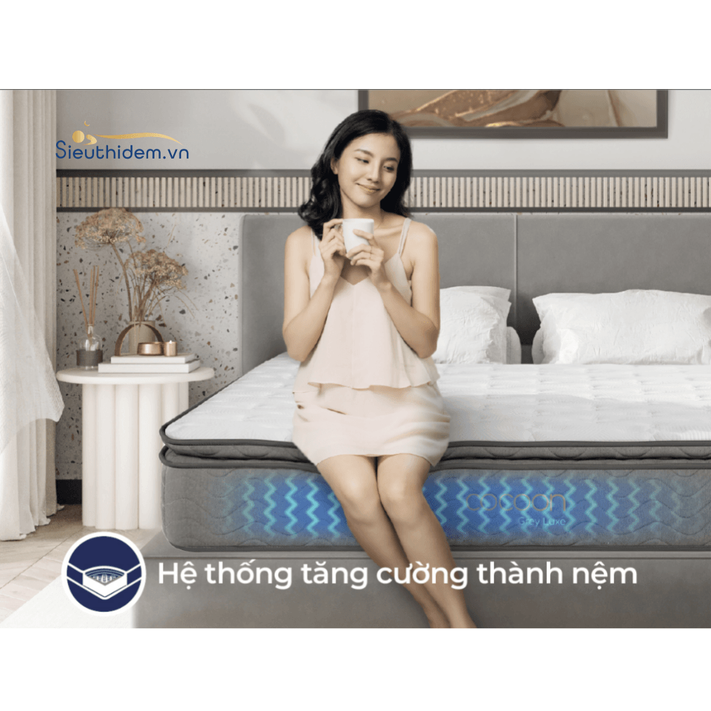 Đệm Lò Xo Túi Độc Lập Cocoon Grey Luxe-4