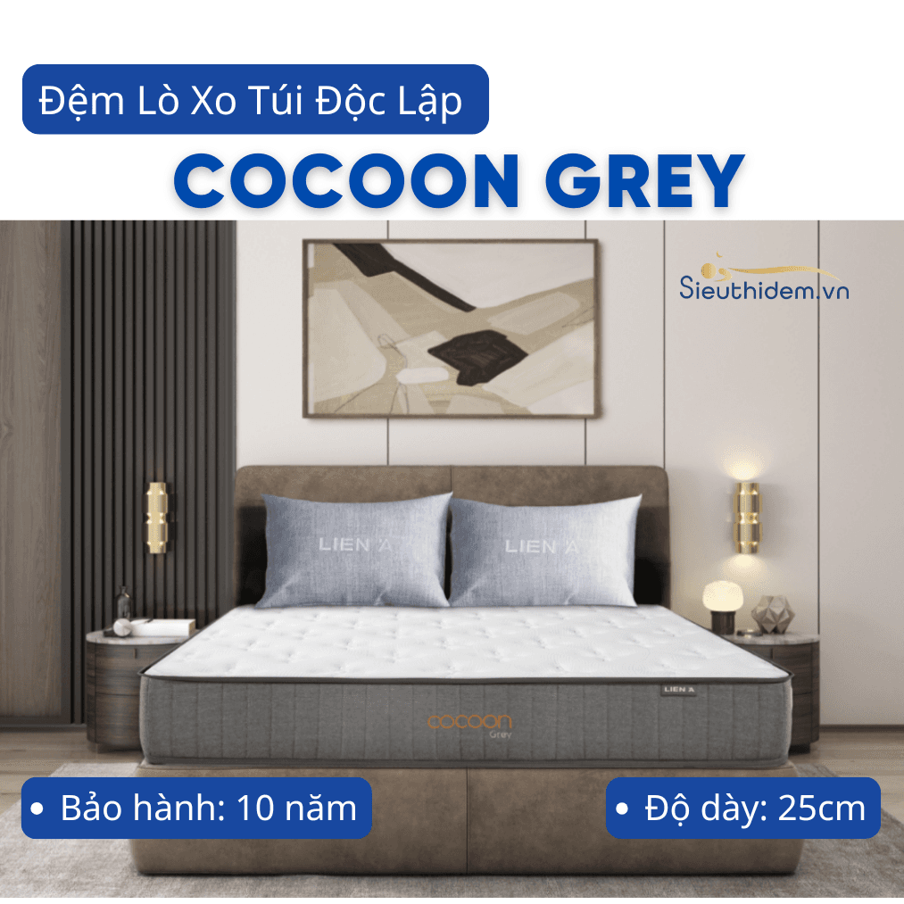 Đệm Lò Xo Túi Độc Lập Cocoon Grey