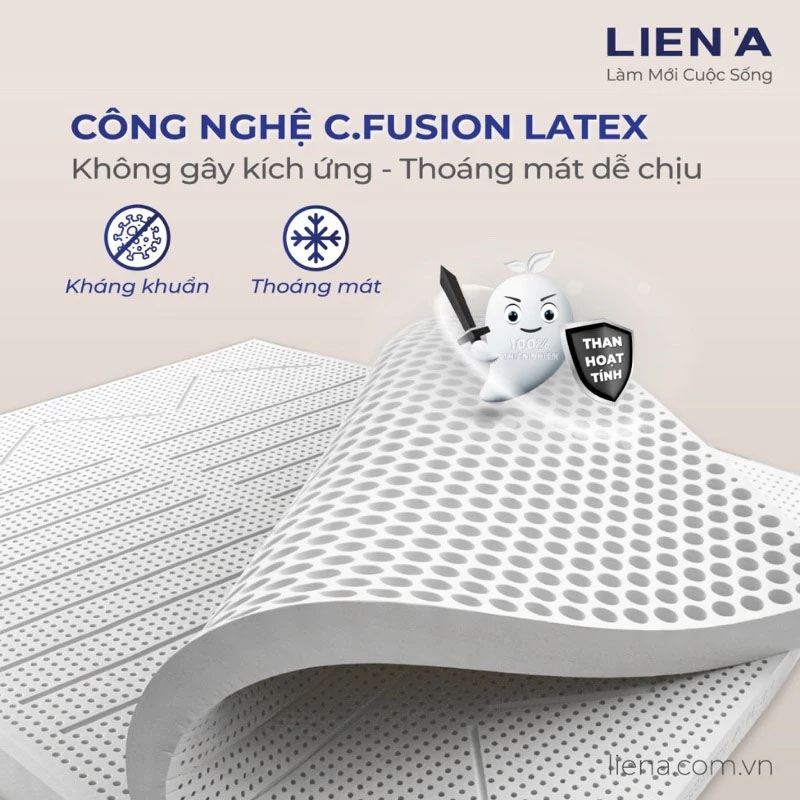 Đệm cao su Liên Á than hoạt tính Ladome Grey Premium-6
