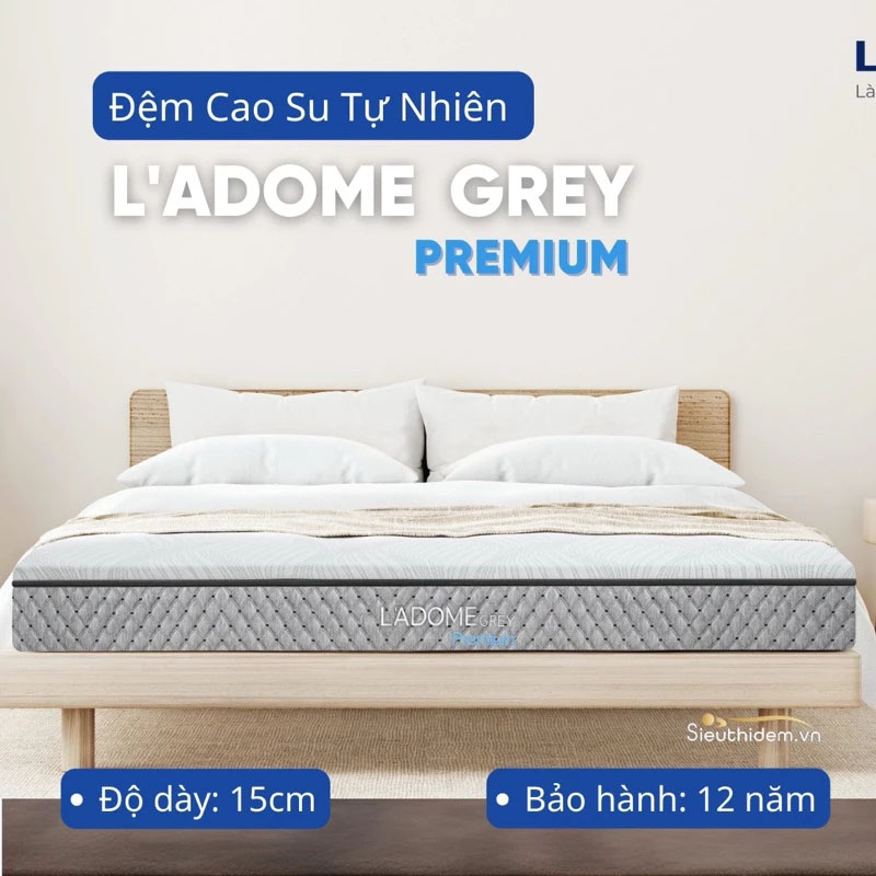 Đệm cao su Liên Á than hoạt tính Ladome Grey Premium-0