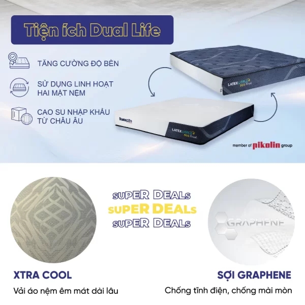 Đệm cao su Dunlopillo Latex World Pure Fresh dày 20cm-10