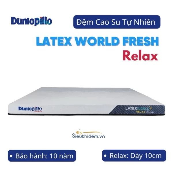 Đệm cao su Dunlopillo Latex World Relax Fresh dày 10cm-0