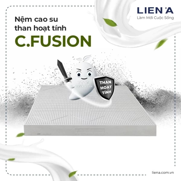 Đệm cao su Liên Á than hoạt tính Ladome Grey-1