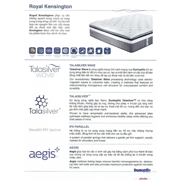 Đệm lò xo Dunlopillo Royal Kensington-10