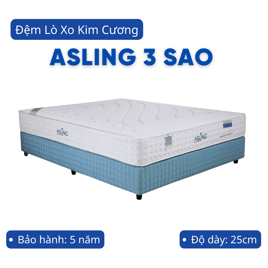 Đệm lò xo Kim Cương Asling 3 sao-0