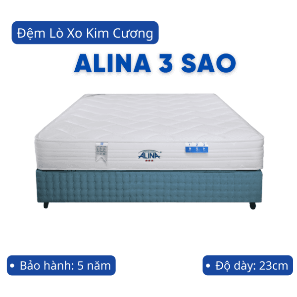 Đệm lò xo Kim Cương Alina 3 sao (200 x 220)