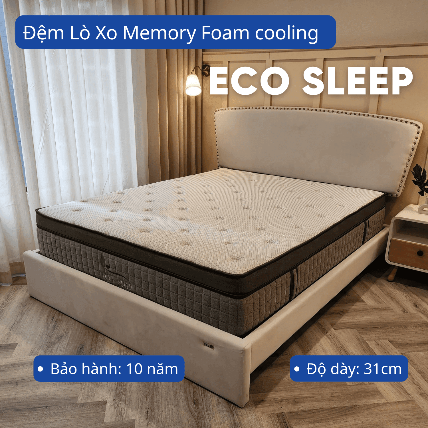 Đệm lò xo túi cao su Eco Sleep (180 x 200)