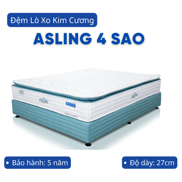 Đệm lò xo Kim Cương Asling 4 sao (150 x 190)-0