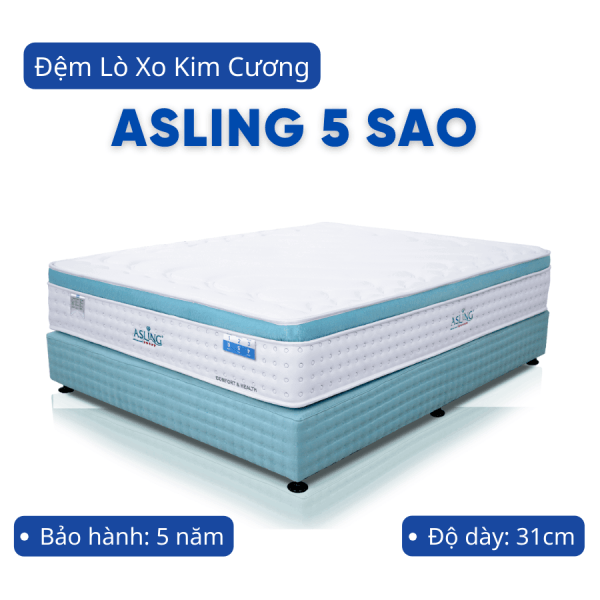 Đệm lò xo Kim Cương Asling 5 sao (160 x 200)-0
