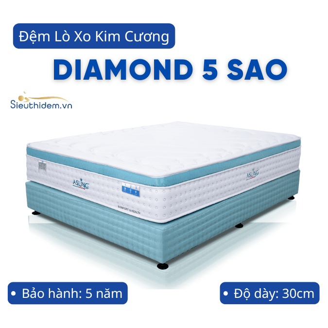 Đệm lò xo Kim Cương Diamond 5 sao-0