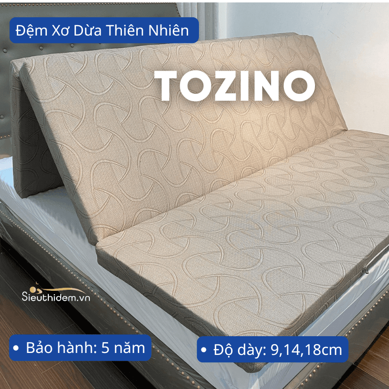 Đệm xơ dừa thiên nhiên Tozino 9 cm (200 x 220)