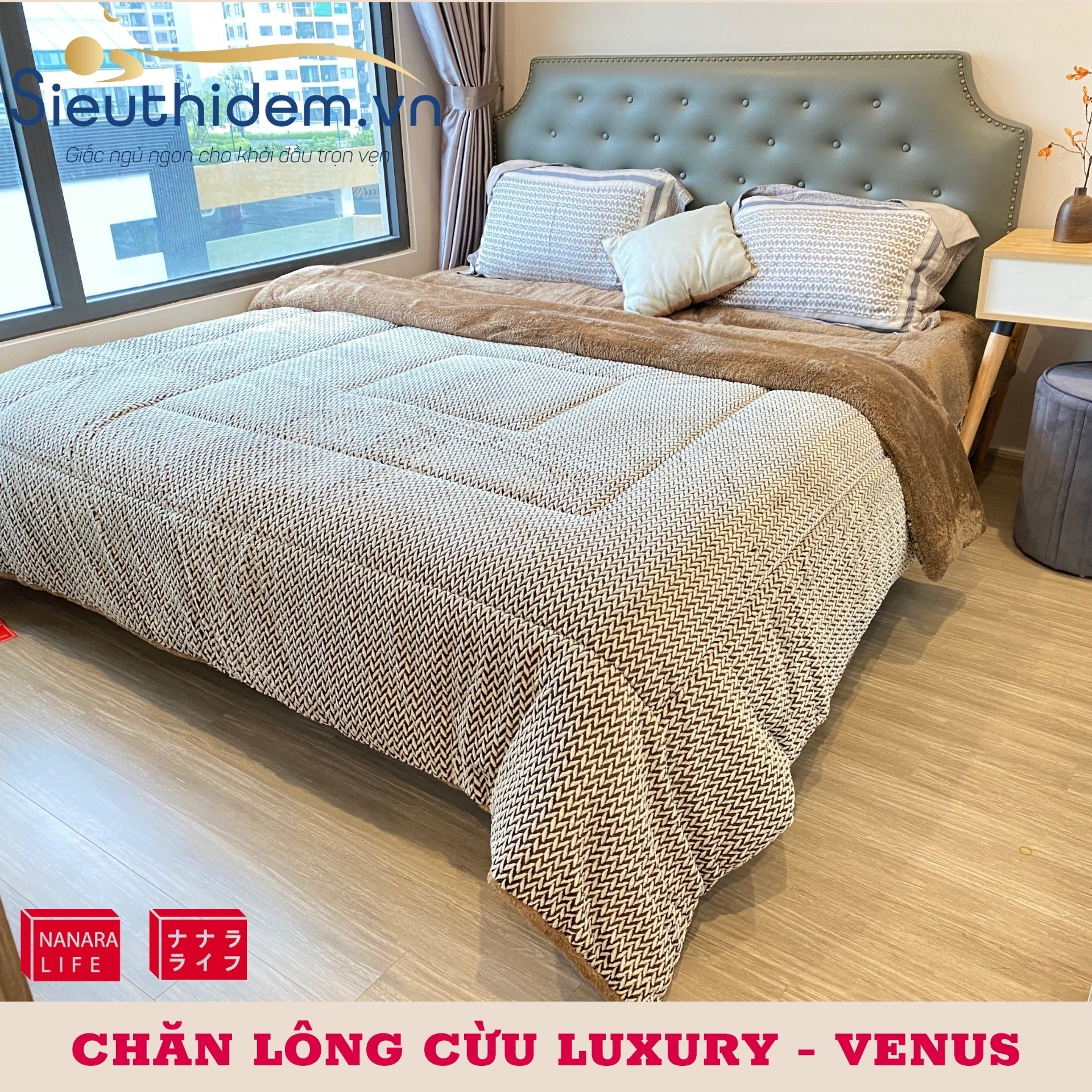 Chăn lông cừu Nanara Nhật Bản Luxury Venus-0