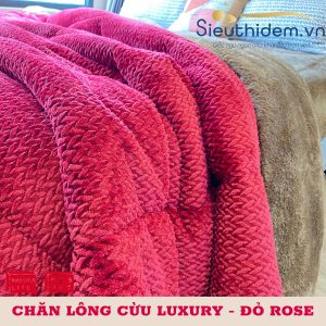 chăn lông cừu nanara luxury đỏ rose 2